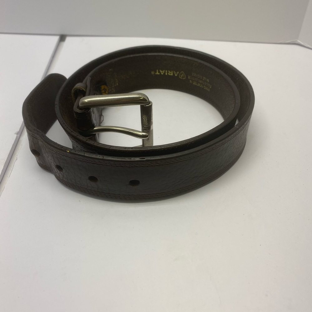 Ariat Brown Leather Belt with Silver Buckle